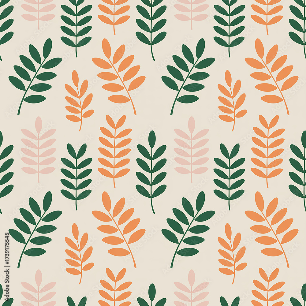 Nordic Plants Seamless Pattern