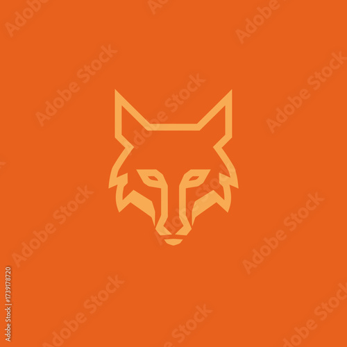 Stylized Geometric Fox Head Logo with Sharp Angles and Orange Hues.