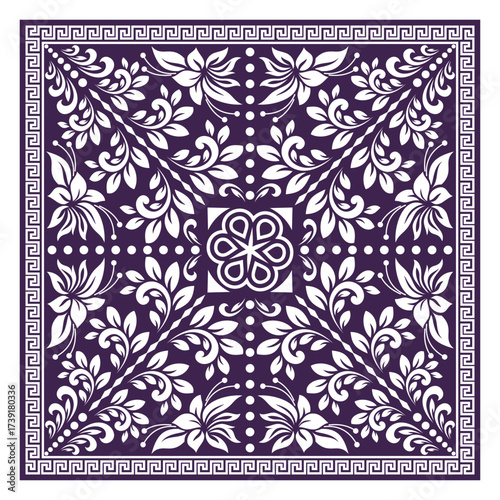 Bandana pattern leaf vector design editable 