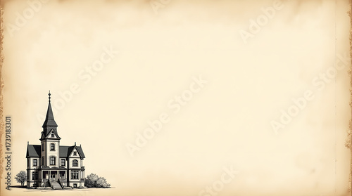 old paper background with artitecture skech design