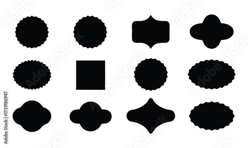 Collection of diverse decorative vector shapes and frames for graphic design projects scalable eps icon silhouette vector illustration white background