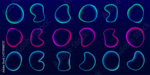 Soft gradient blobs with transparent edges evoke a futuristic digital look. Light and color merge into glowing compositions. Perfect for UI elements. PNG