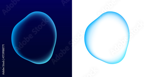 A minimalist blue neon abstract on a dark transparent background. The glowing outline adds energy and clarity to futuristic designs. Great for UI, banners, and social posts.