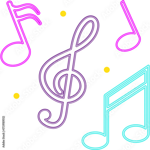 Neon Music Note