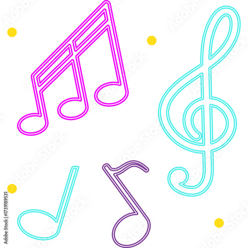Neon Music Note