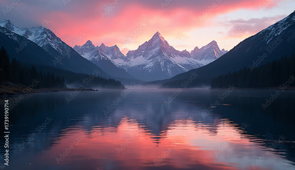 Fototapeta premium Mirror Lake at Twilight