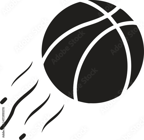 Classic Basketball Silhouette Vector Icon, Symbol of Team Sports and Competition