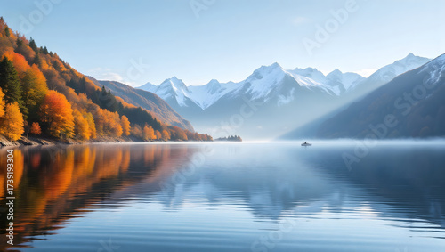 AutumnLakeWithMountainReflections