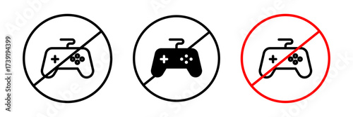No game icon Game is prohibited. Vector illustration on white background.