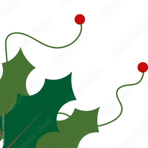 Christmas Holy Leaf Corner