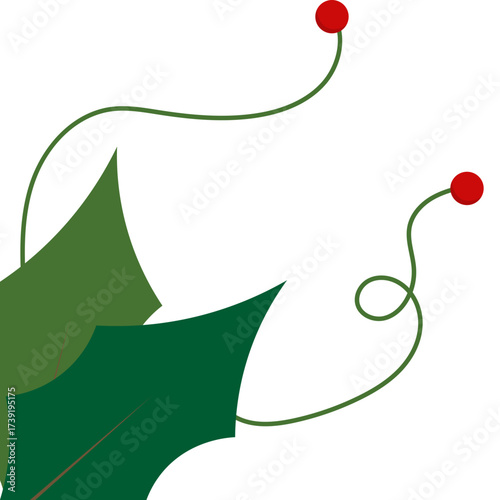 Christmas Holy Leaf Corner