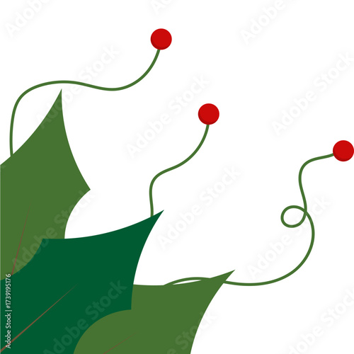 Christmas Holy Leaf Corner