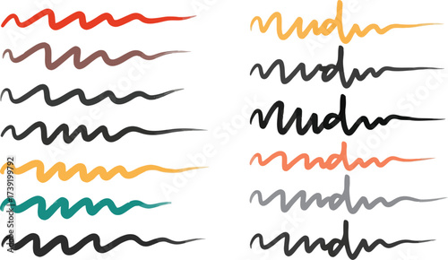 Colorful eyeliner swatches showcase a range of cosmetic shades, perfect for beauty blogs, makeup tutorials, and product demonstrations.