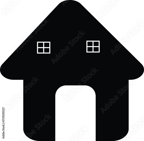 Simple House Illustration in Black and White