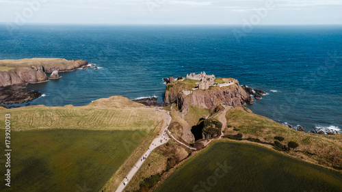 Château de Dunnottar vue du ciel
