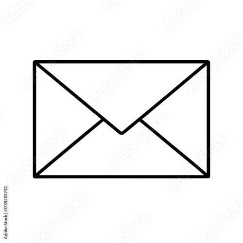 Simple outline of an envelope design here on transparent background