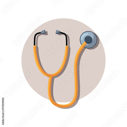 Yellow Stethoscope on white background