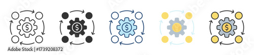 Lean Methodology Icon Set Multiple Style Collection