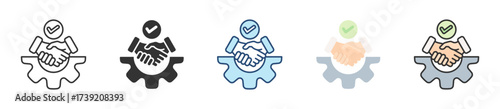 Strategic Alliance Icon Set Multiple Style Collection