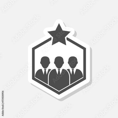 Customer review, feedback icon sticker isolated on gray background