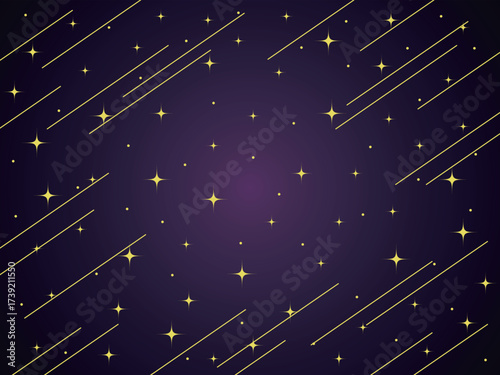 幻想的なキラキラ流星群の背景　パープル