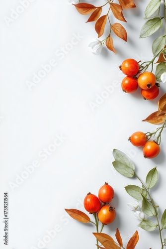Autumn Rosehip Minimal Frame.