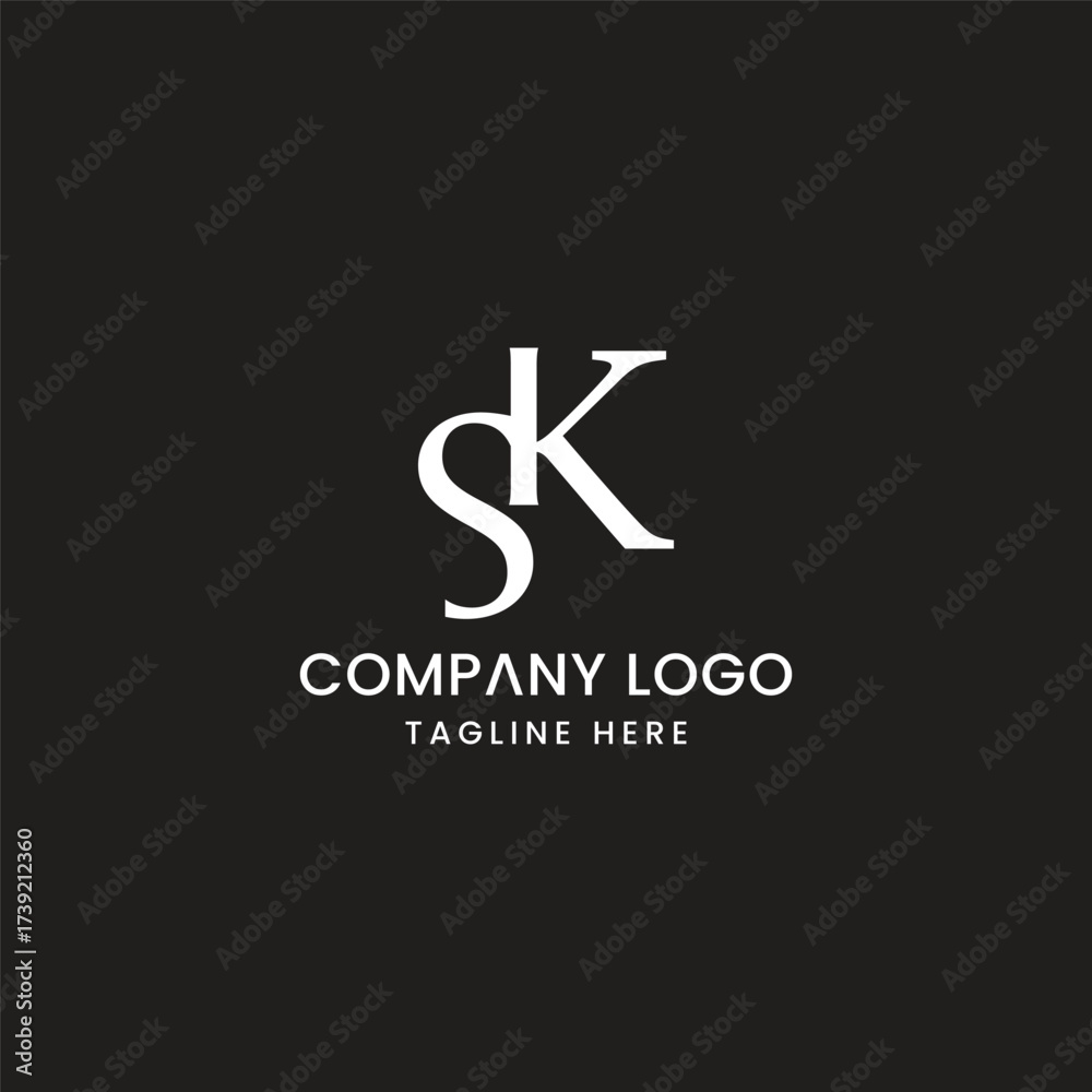 Fototapeta premium Initial Letter SK logo Design Outstanding Creative Modern Symbol Sign