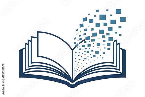 Open book symbolizing digital transformation and the dissemination of knowledge in the modern era