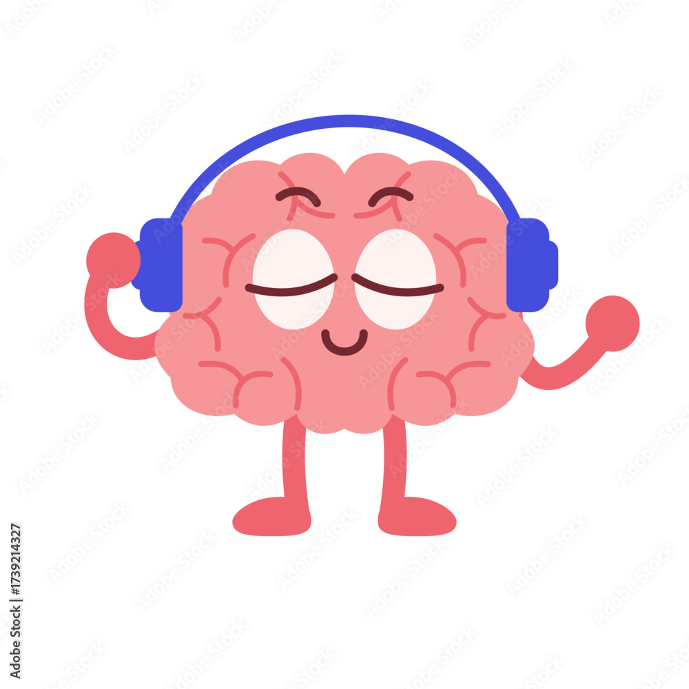 Fototapeta premium Cartoon Brain Character