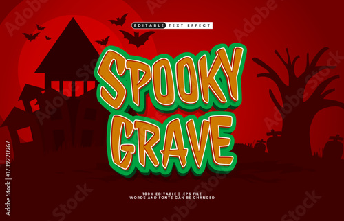 spooky grave editable text effect