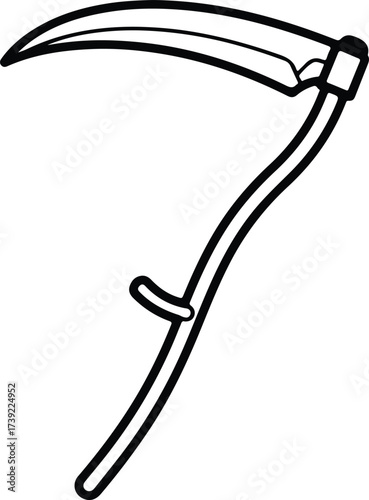 Vector silhouette grim reaper scythe halloween death symbol illustration