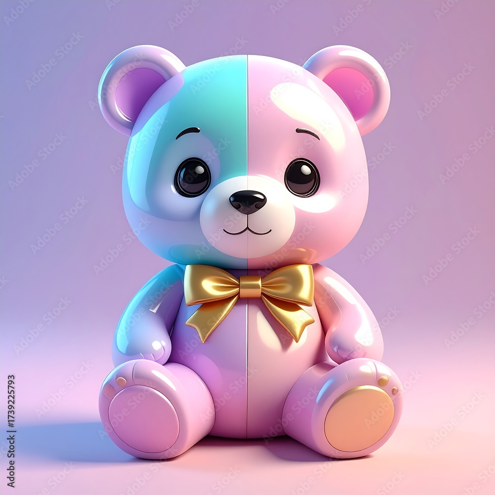Obraz premium Pastel teddy bear, 3D render