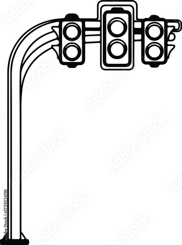 Vector silhouette traffic light modern design illustration