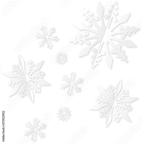 Paper cut winter snowflakes decoration
