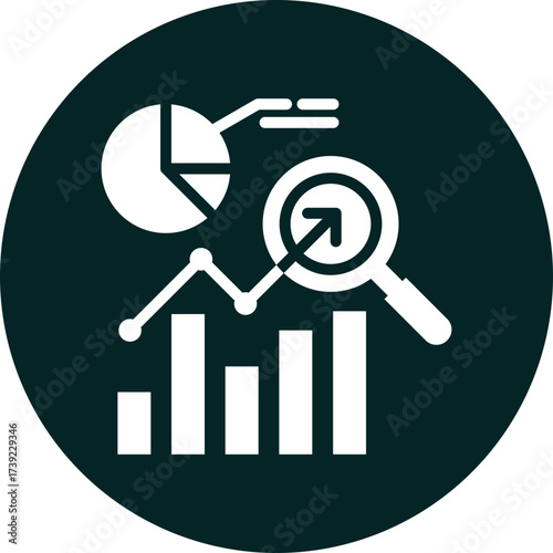 Market research icon for market research, website, application, printing, document, poster design, etc