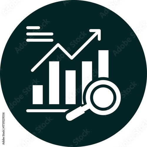 Qualitative analysis icon for market research, website, application, printing, document, poster design, etc
