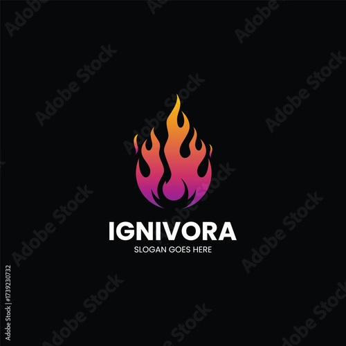 Gradient Modern Flame Logo Design