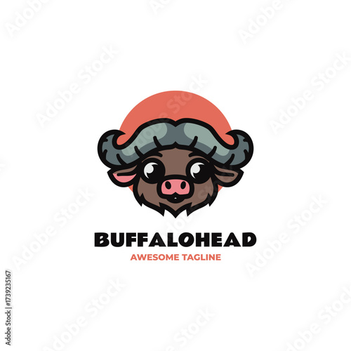 Mascot Buffalo Head Logo Design