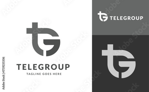 Modern TG Monogram Logo Design for Telecommunications Business.