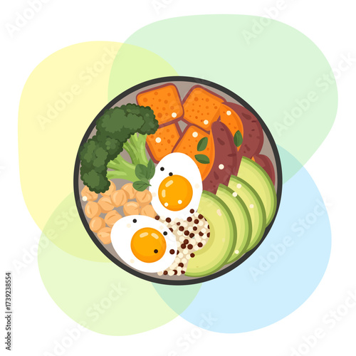 Fresh vegetable salad plate, a healthy green vegetarian meal appetizer