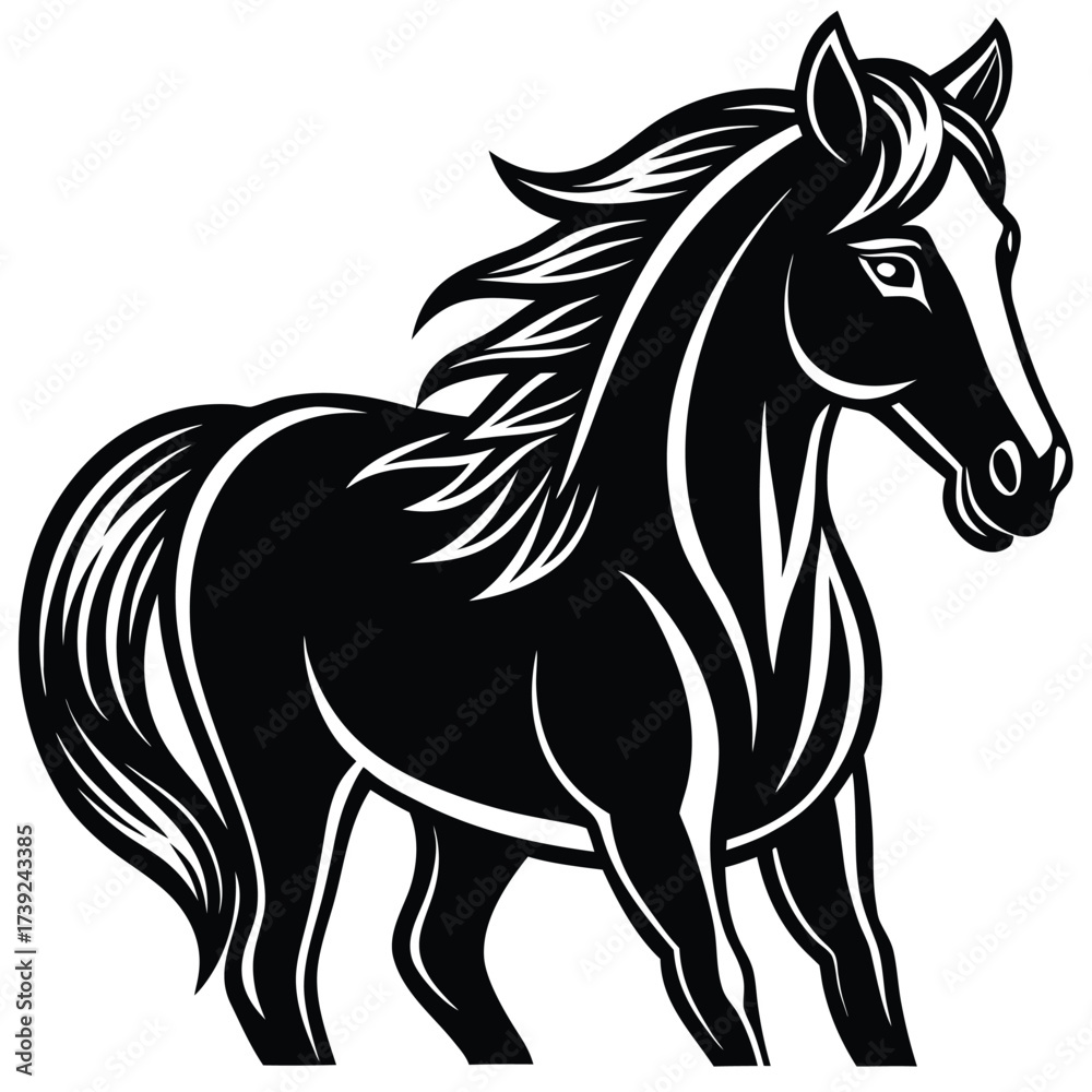 Obraz premium horse vector icon