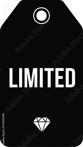 Vector art of limited edition tag in black design