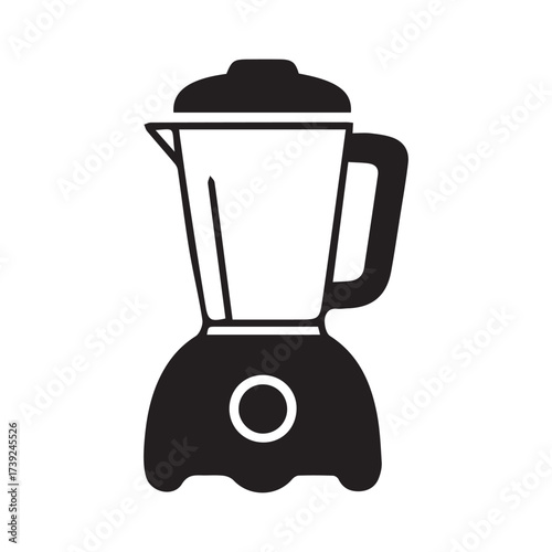 A black silhouette of a kitchen blender 