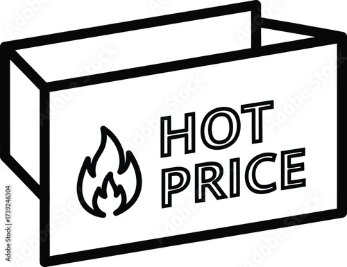Vector art of hot price tag in simple line style