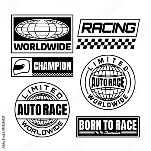 streetwear auto racing logo idea for a clothing brand. Design vector typography for decal auto and t-shirt streetwear clothing y2k style