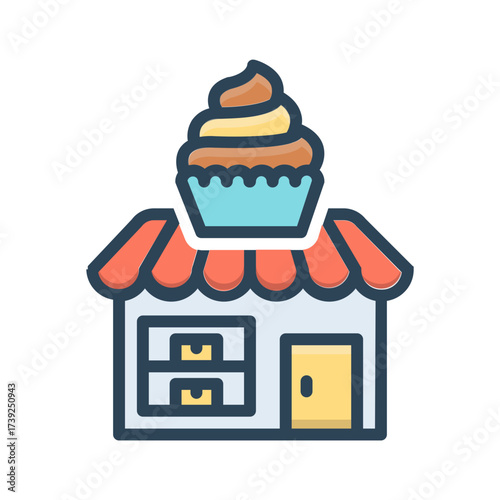 Vector color shadow icon for Bakery