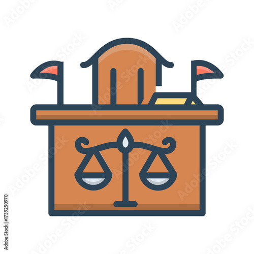 Vector color shadow icon for Courtroom