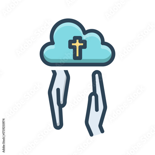Vector color shadow icon for Divine
