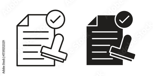Approved document icon simple vector symbol