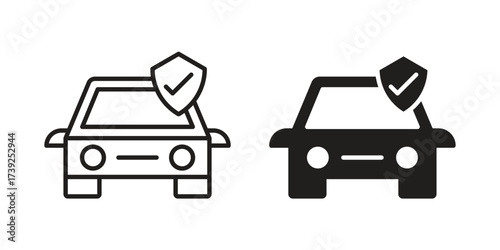 Auto insurance icon simple vector symbol